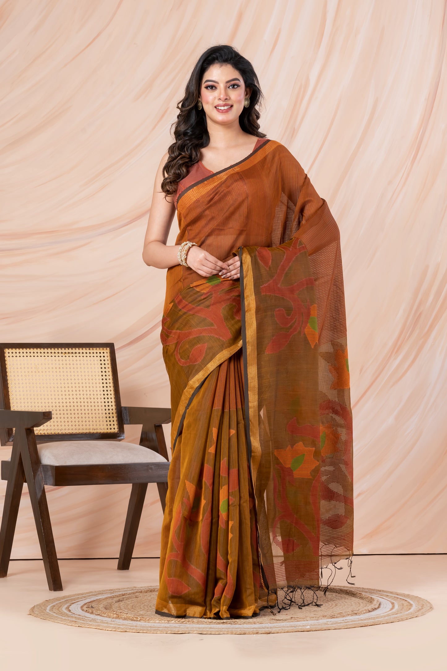 Handloom cotton-silk