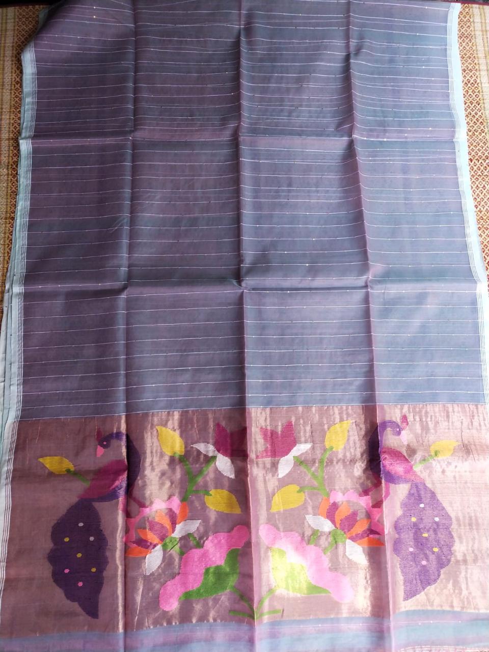 Handspun resham mulberry silk saree
