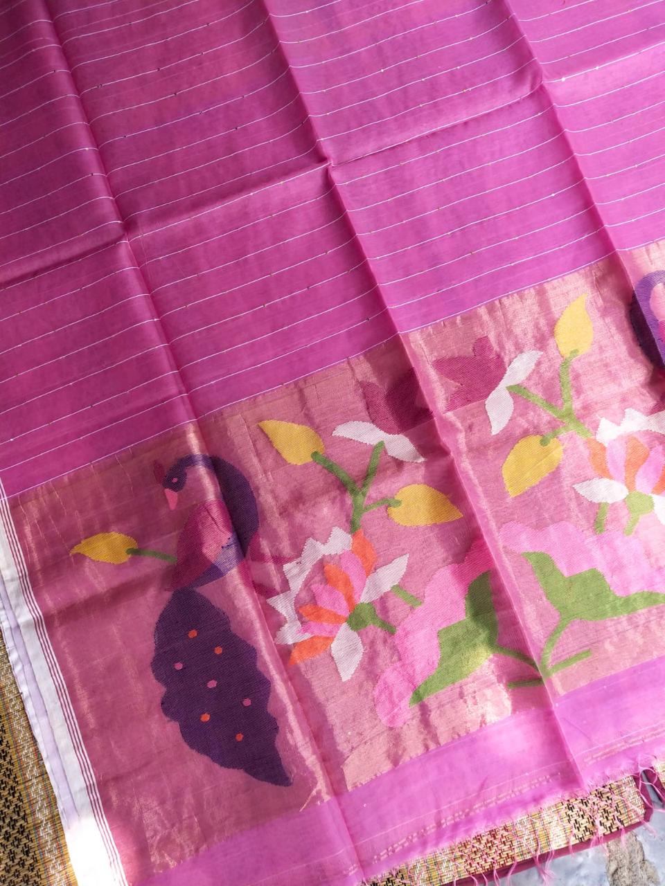 Handspun resham mulberry silk saree
