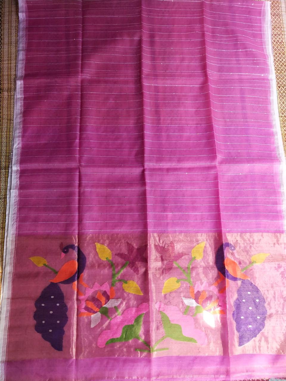 Handspun resham mulberry silk saree