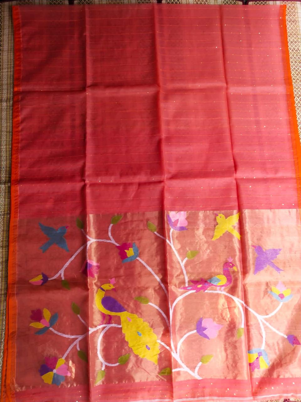 Handspun resham mulberry silk saree