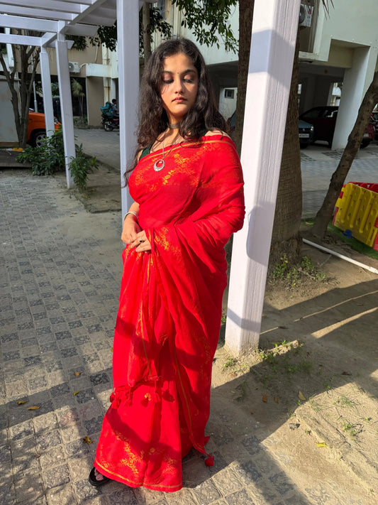 Festive Crimson Lightweight Saree