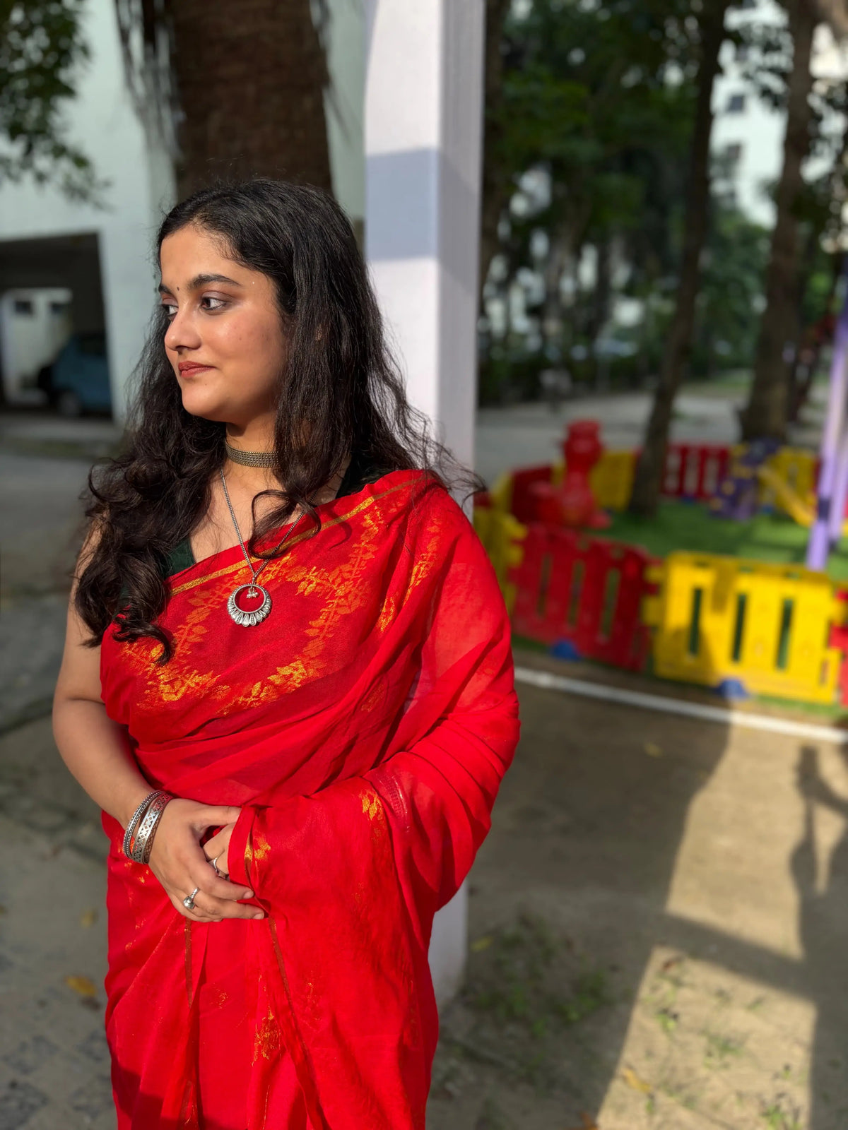 Festive Crimson Lightweight Saree