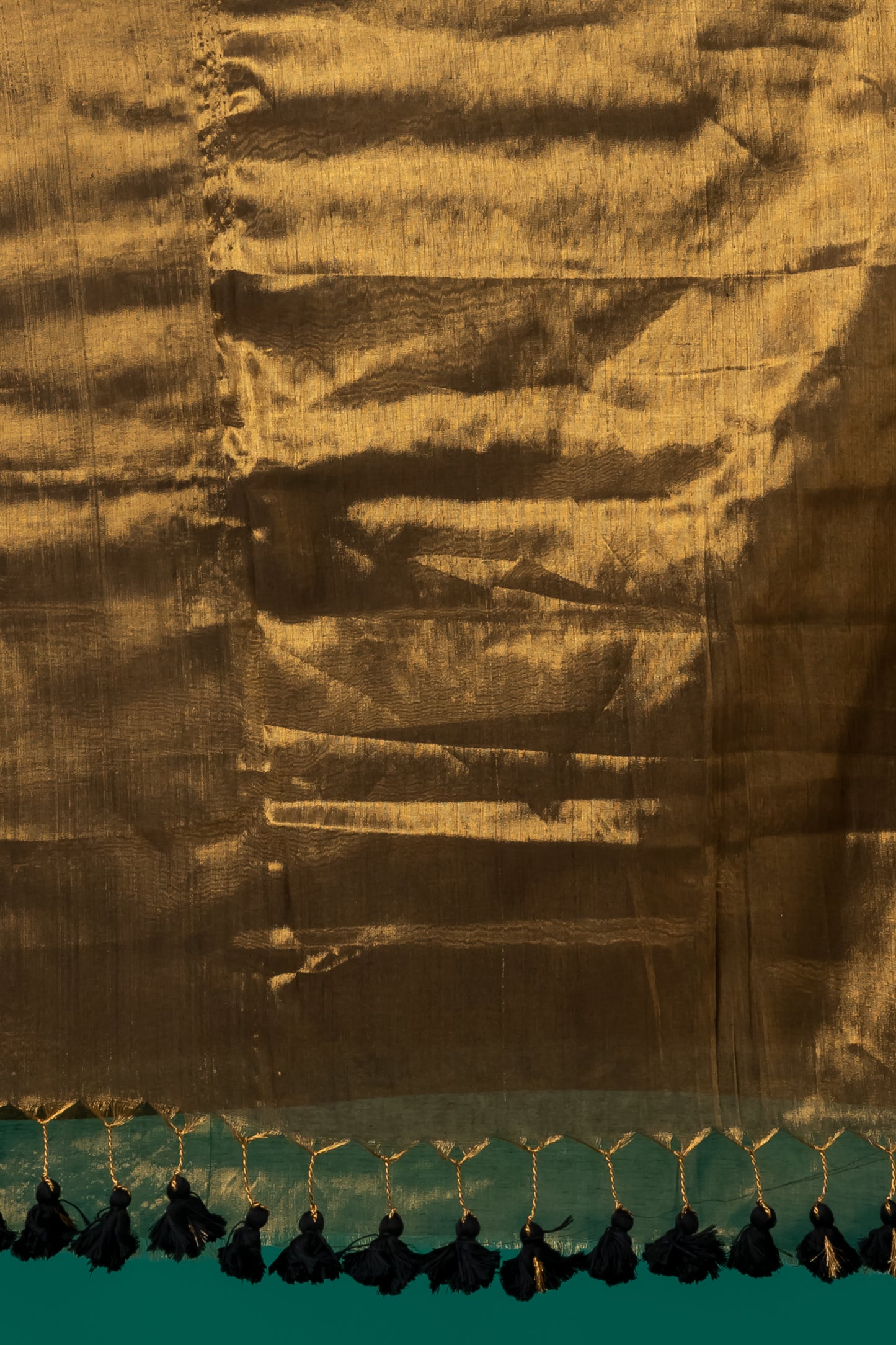 Golden tissue cotton saree