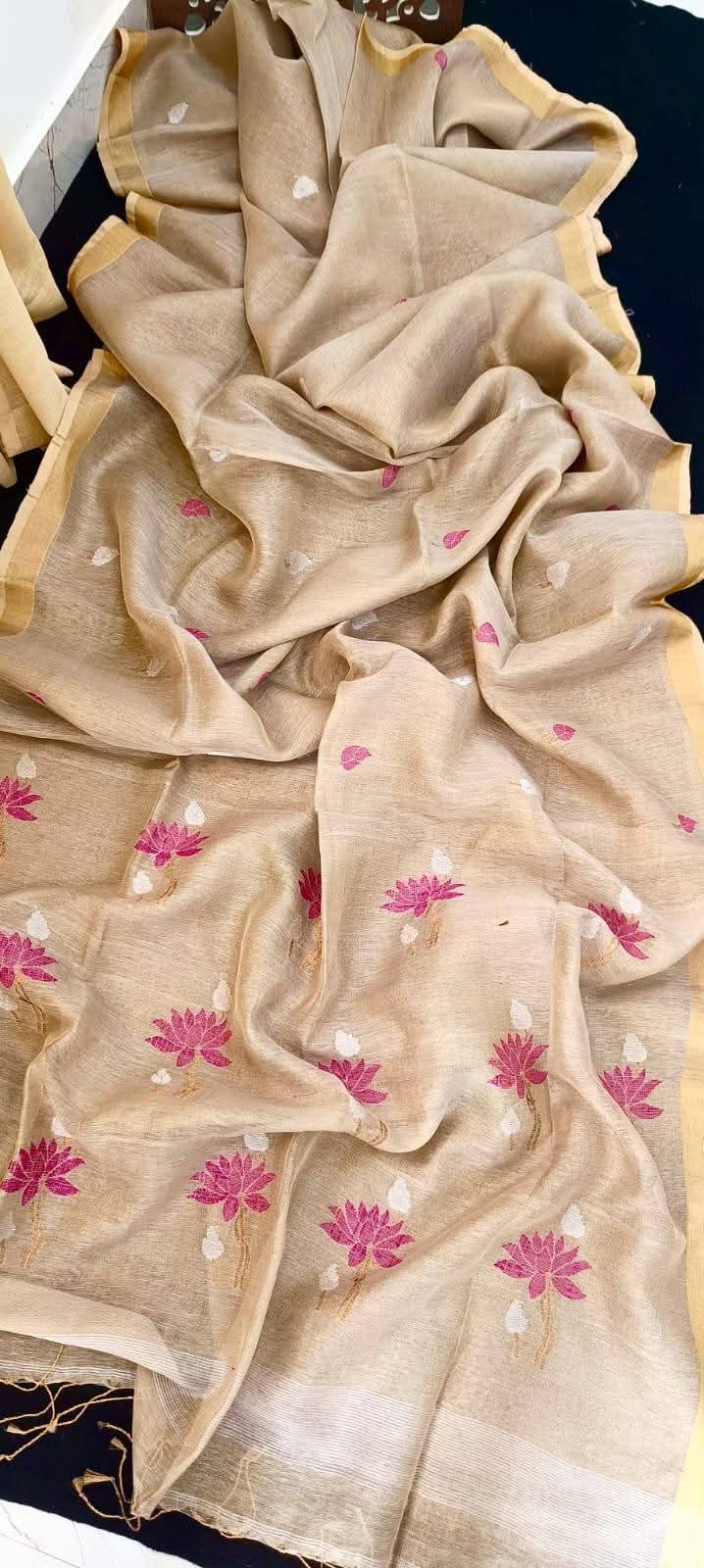Tissue Linen Sarees