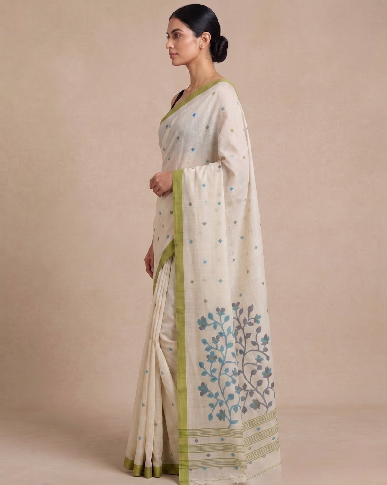 Handloom cotton jamdani