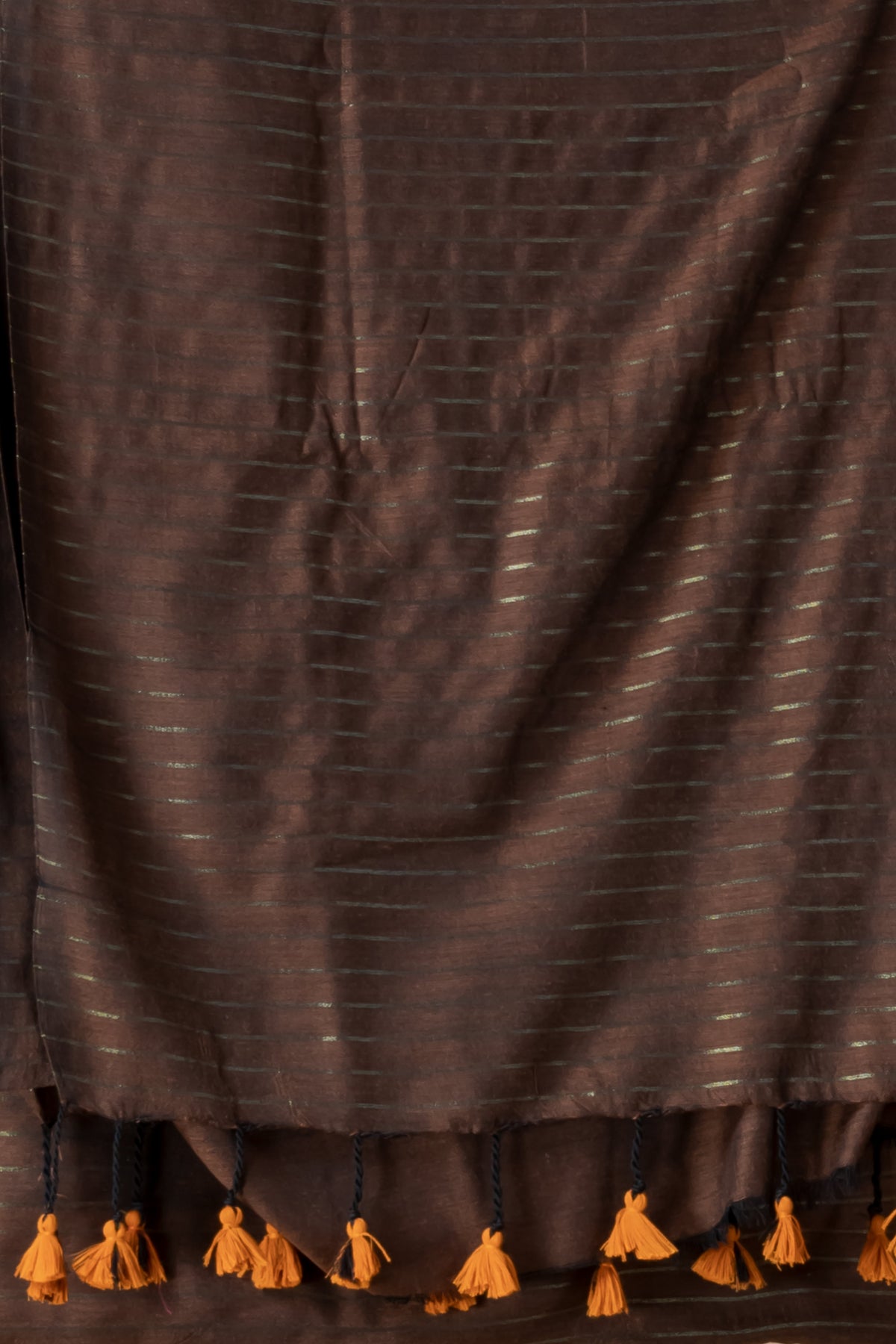 Brown striped handloom Saree