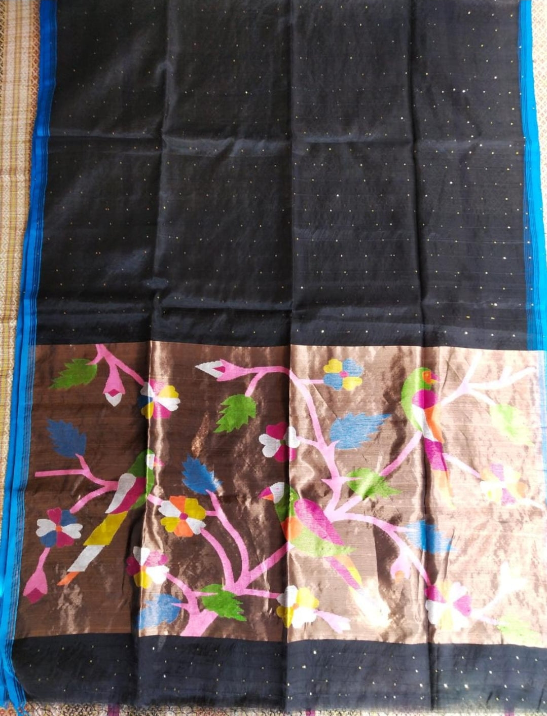 Handspun resham mulberry silk saree