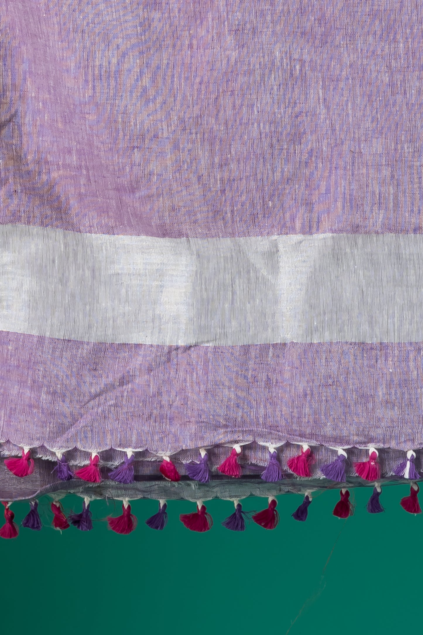 Lavender pure linen saree