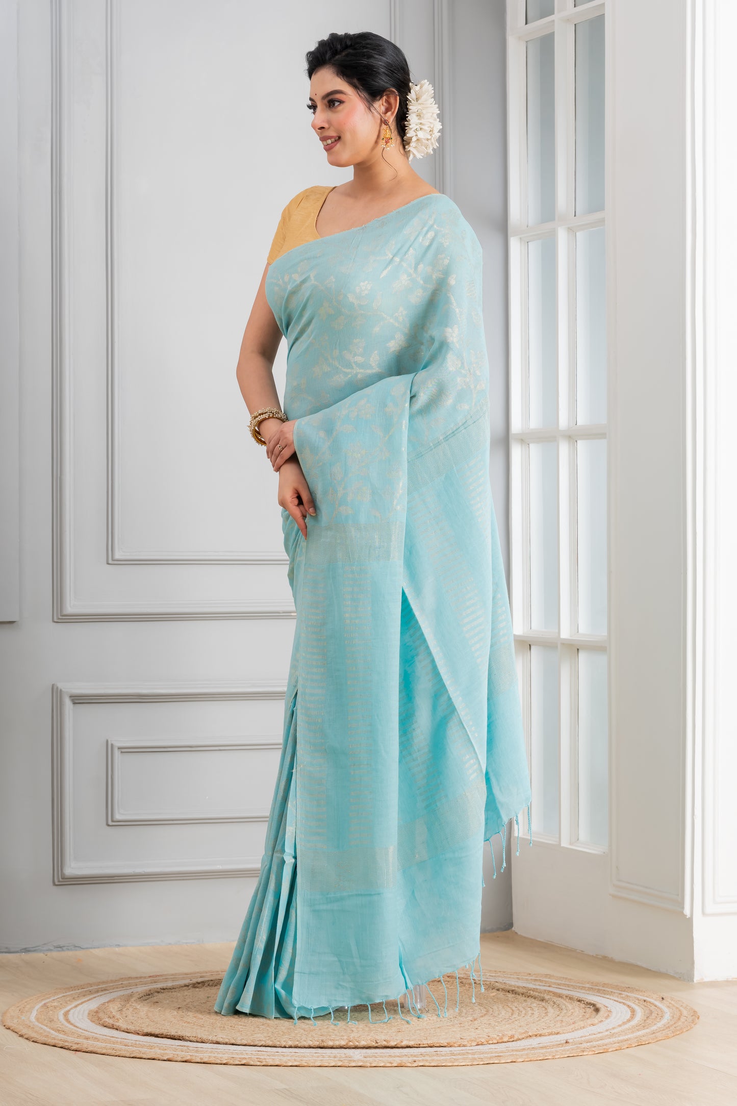 Jamdani Cotton Linen Saree