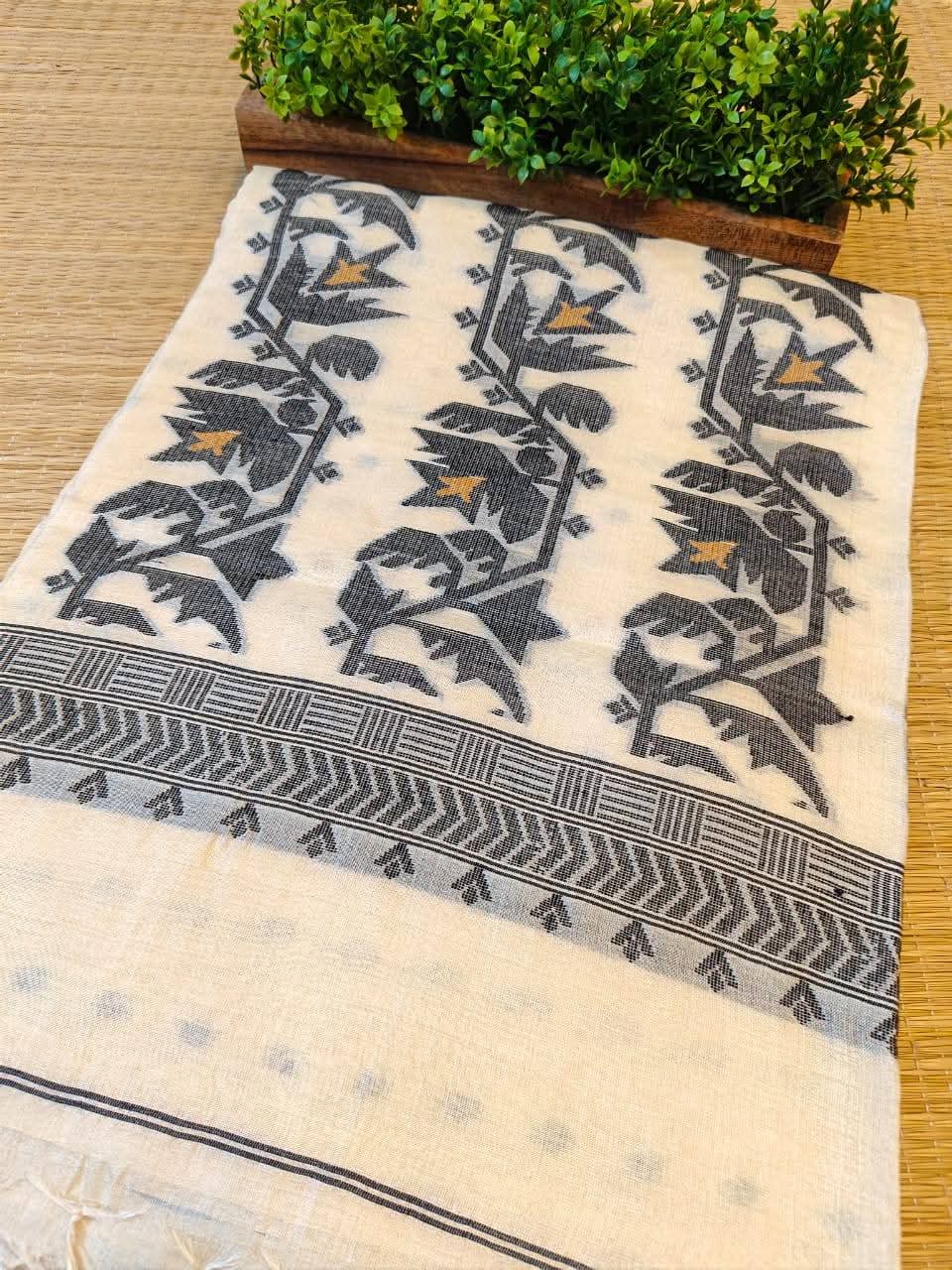 Tussar Jamdani saree