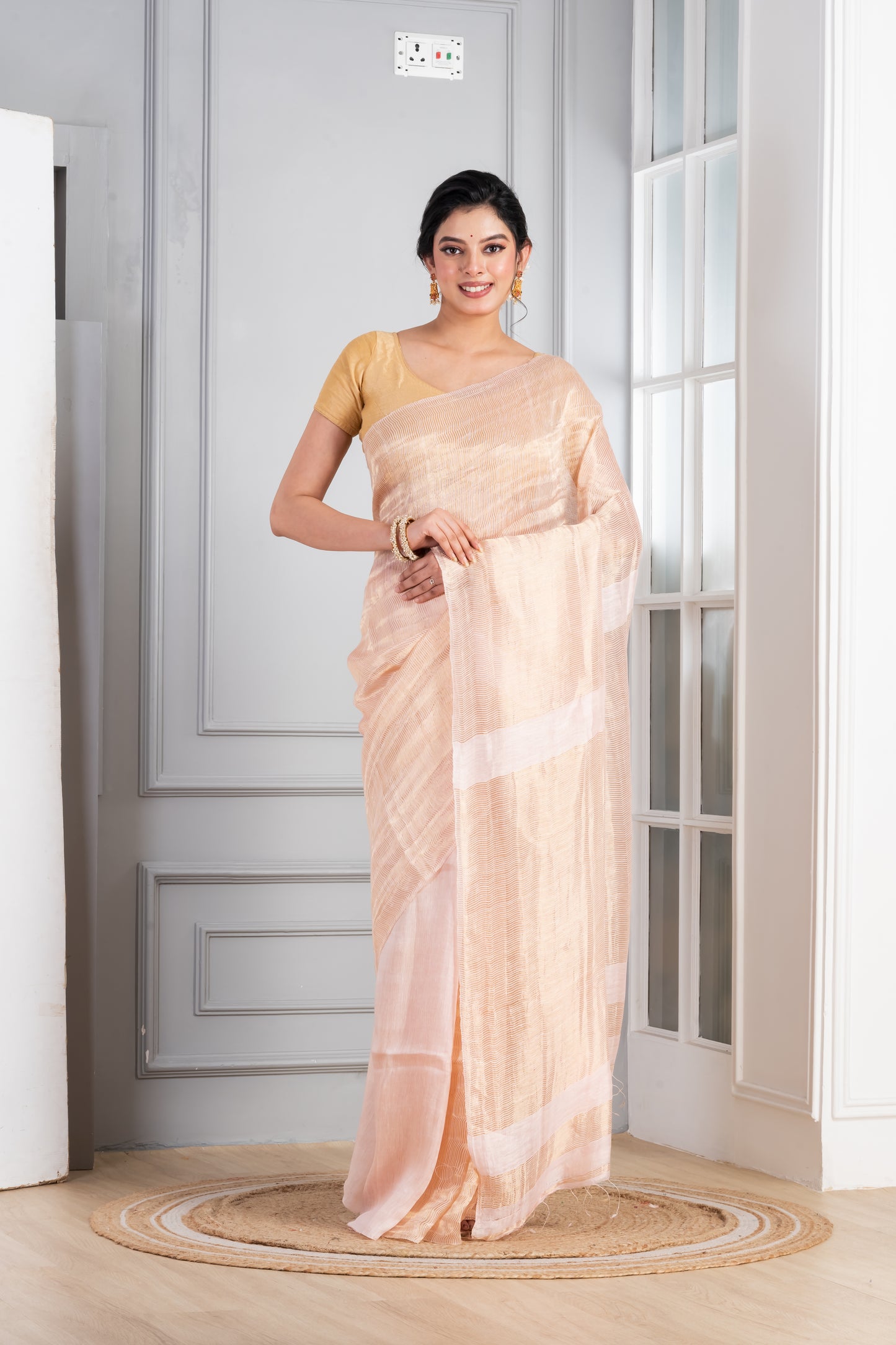 Zari striped Matka Silk saree