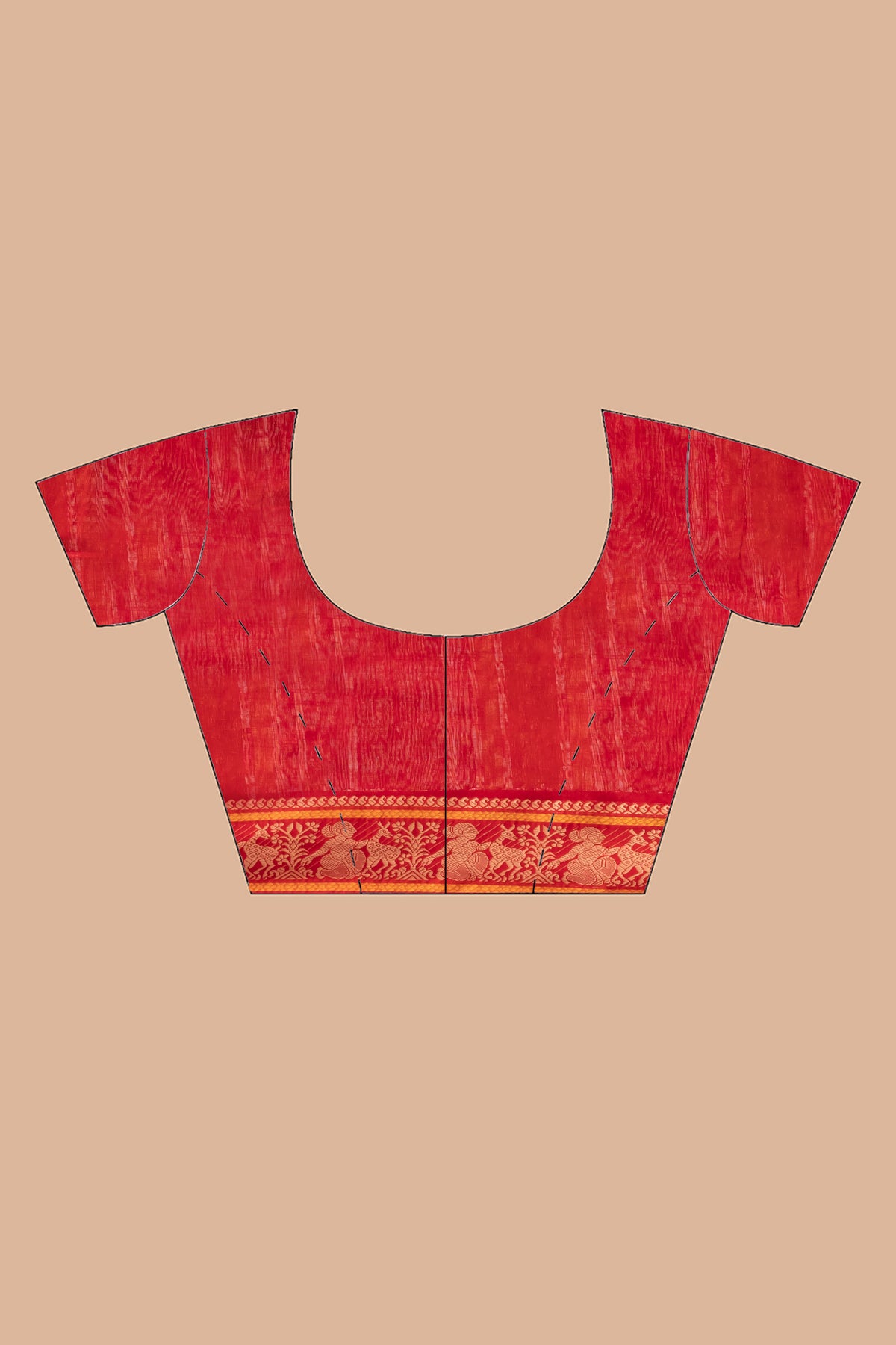 Authentic Bengal Crimson Red Cotton Baluchari Saree