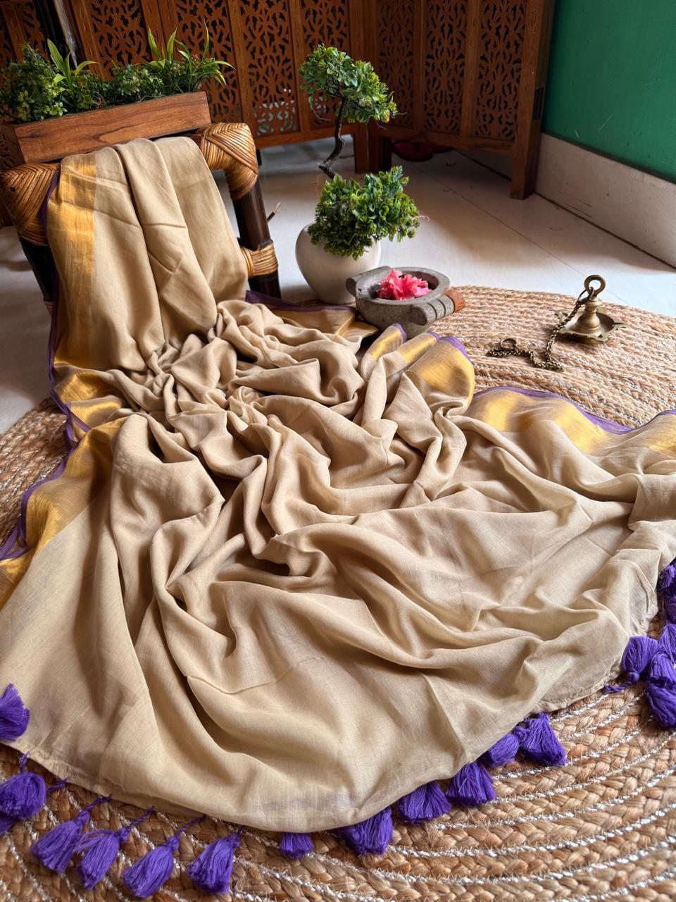 HANDSPUN cotton saree