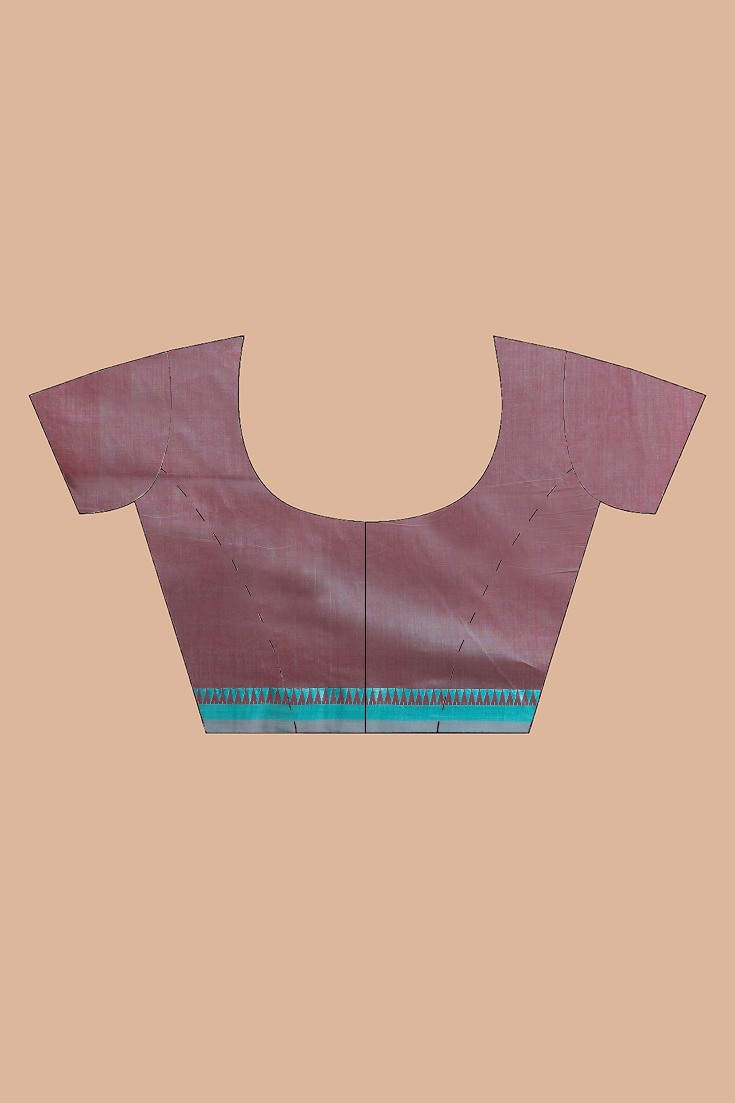 Red stripe handloom cotton with blue satin border