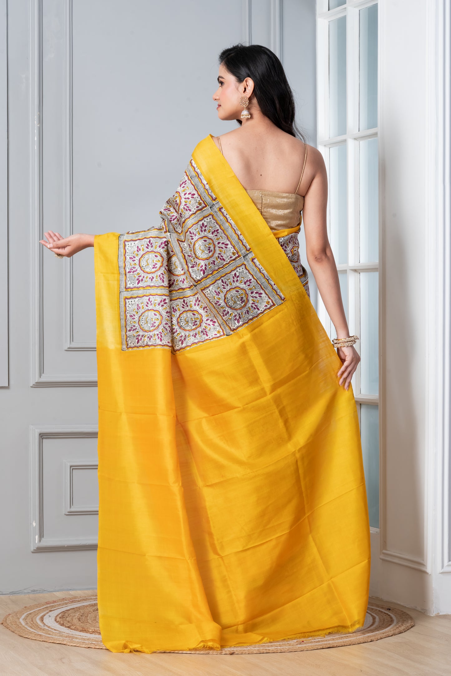 Pipli printed Multi Coloured Pure silk