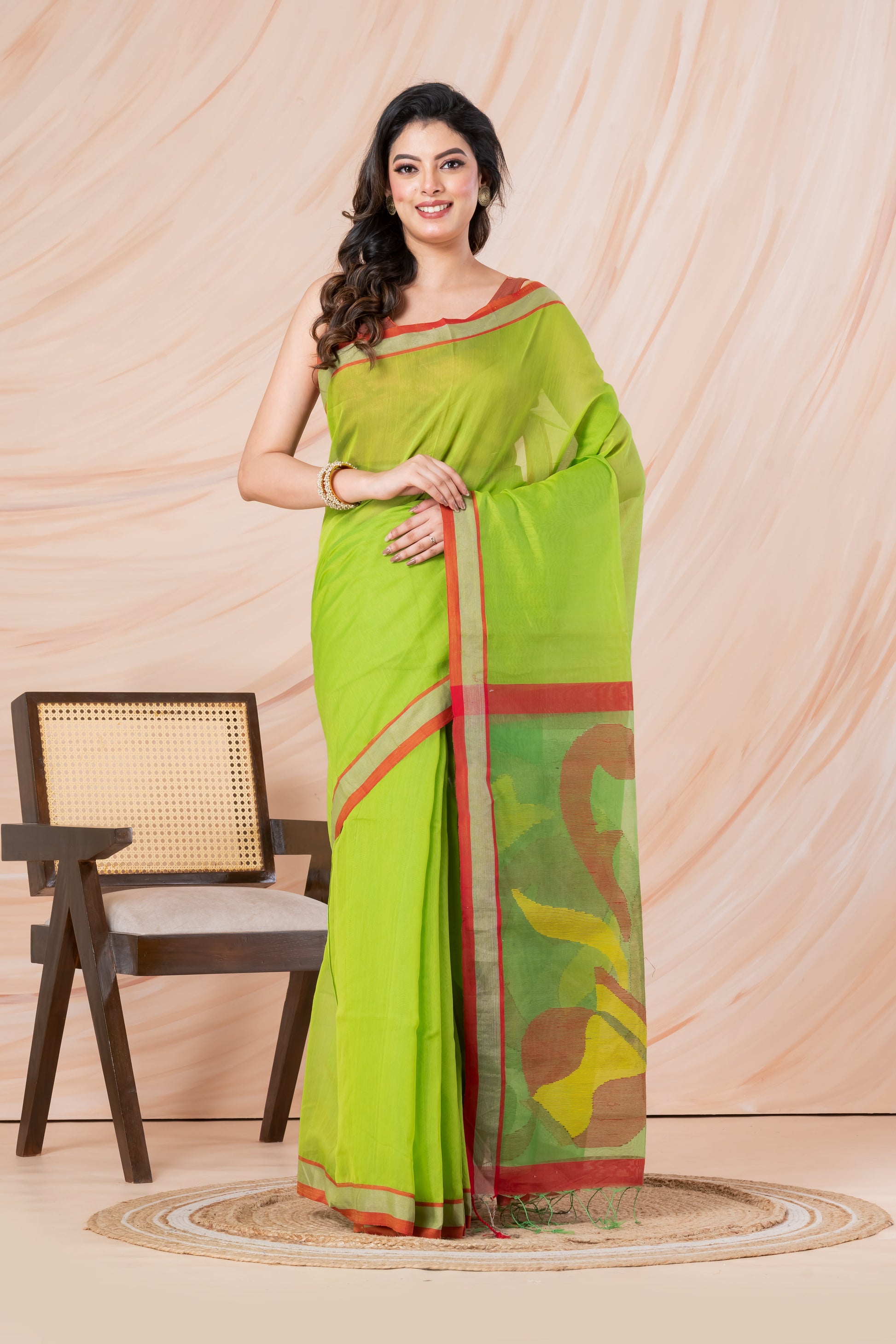 Handloom cotton-silk