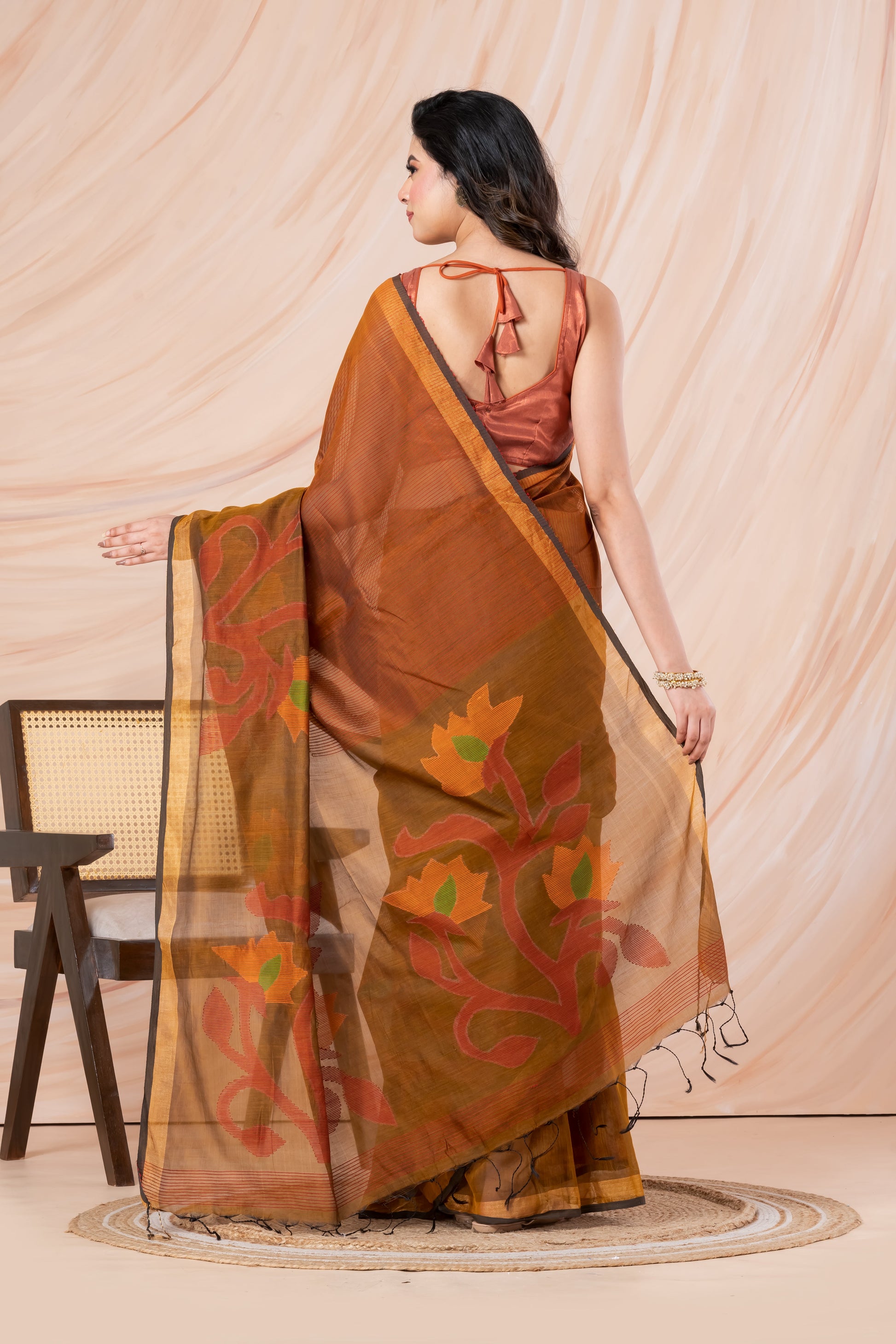 Handloom cotton-silk