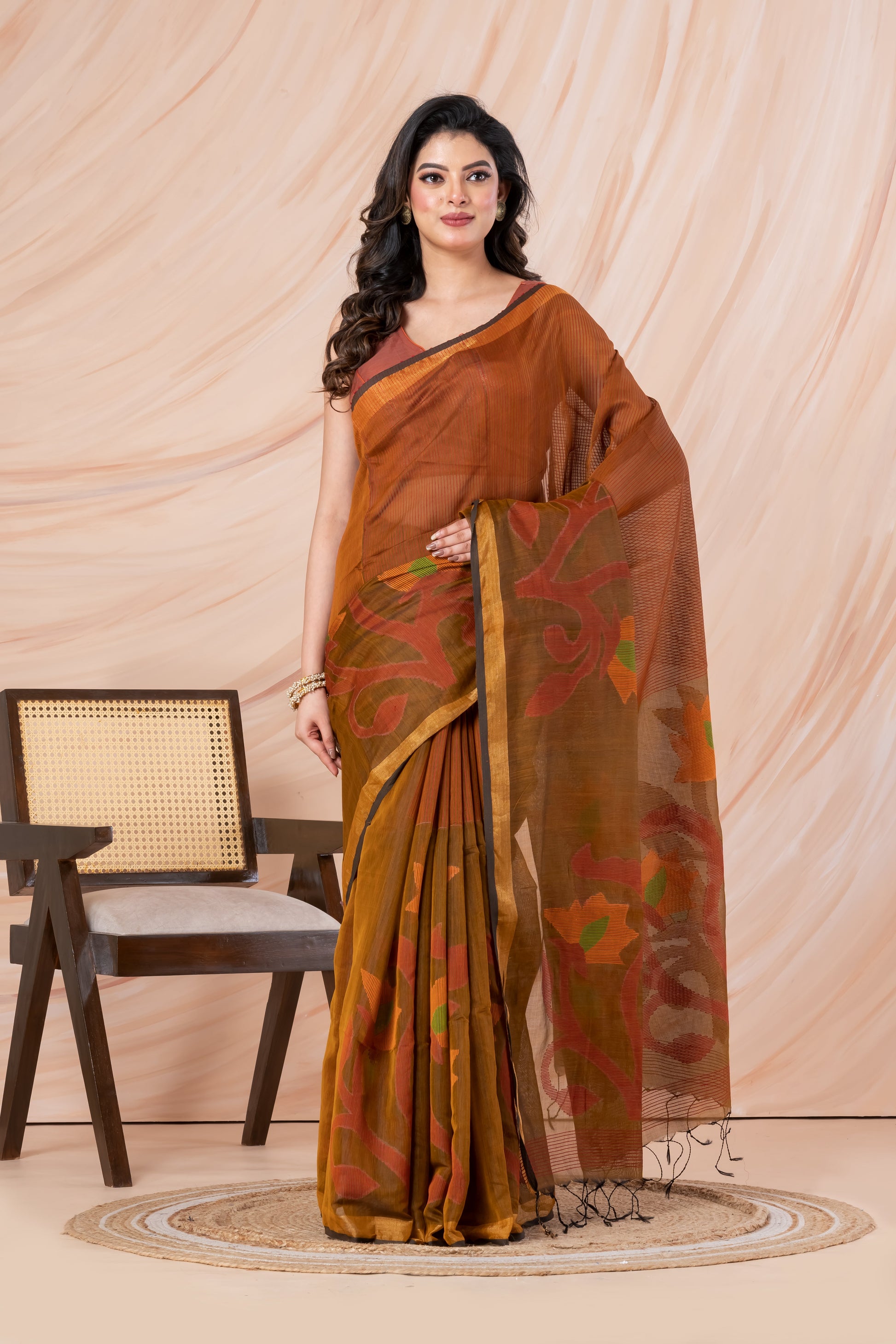 Handloom cotton-silk