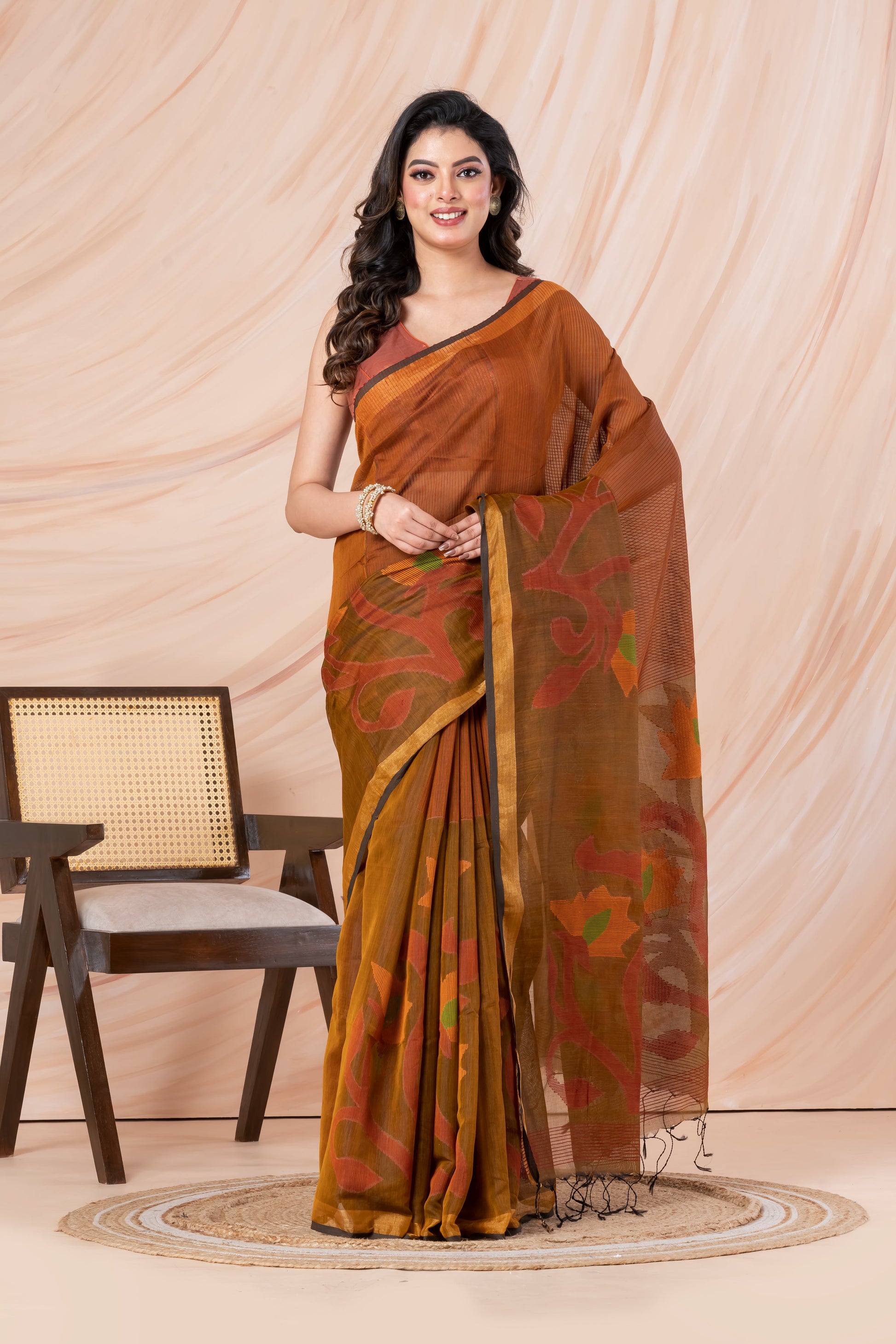 Handloom cotton-silk
