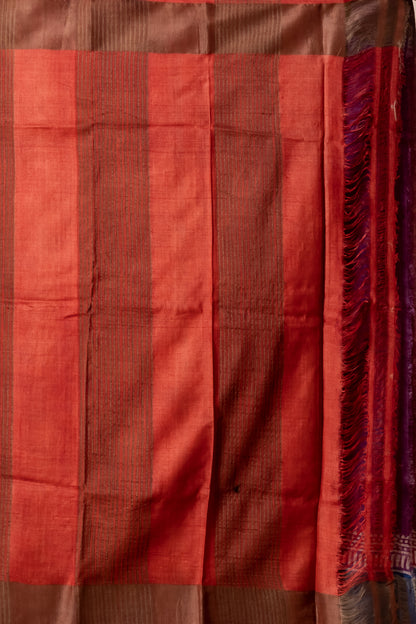 Half n half tussar printed saree