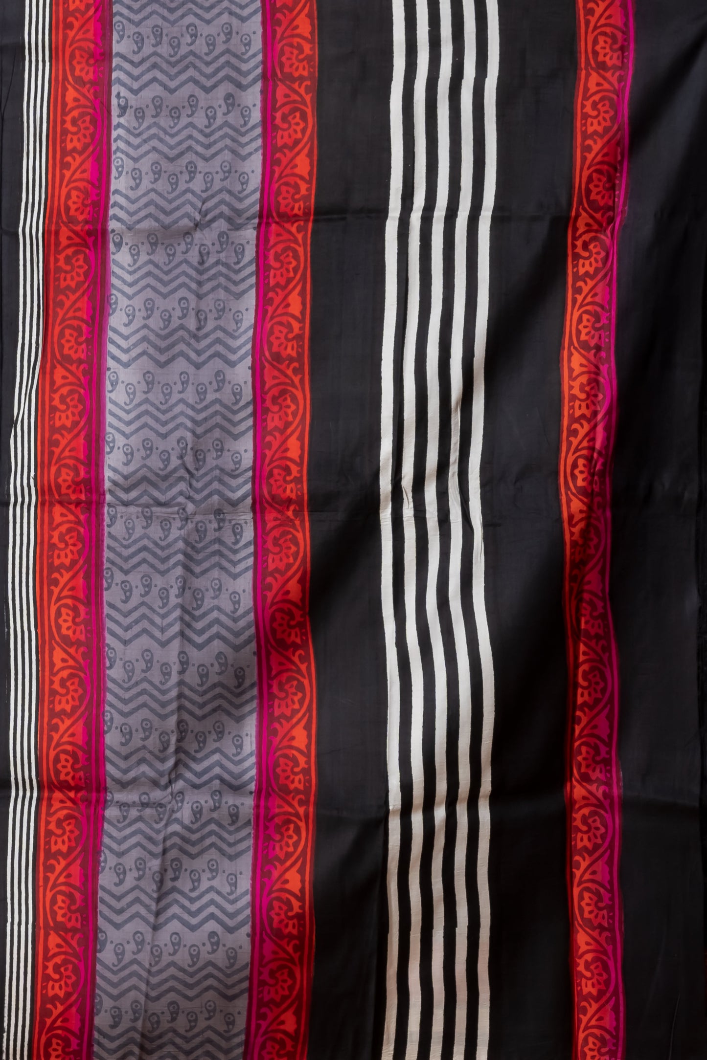 Printed pure silk