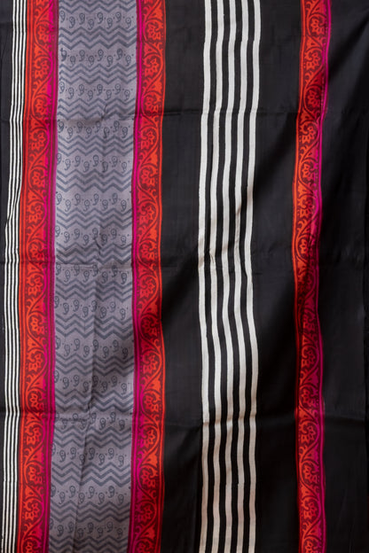 Printed pure silk