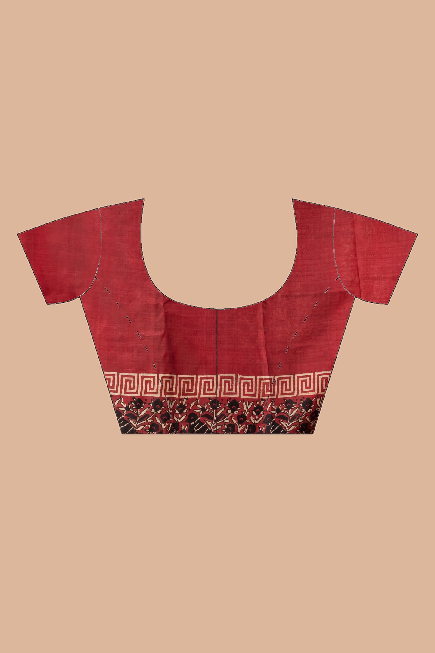 Maroon polka dotted printed pure silk saree