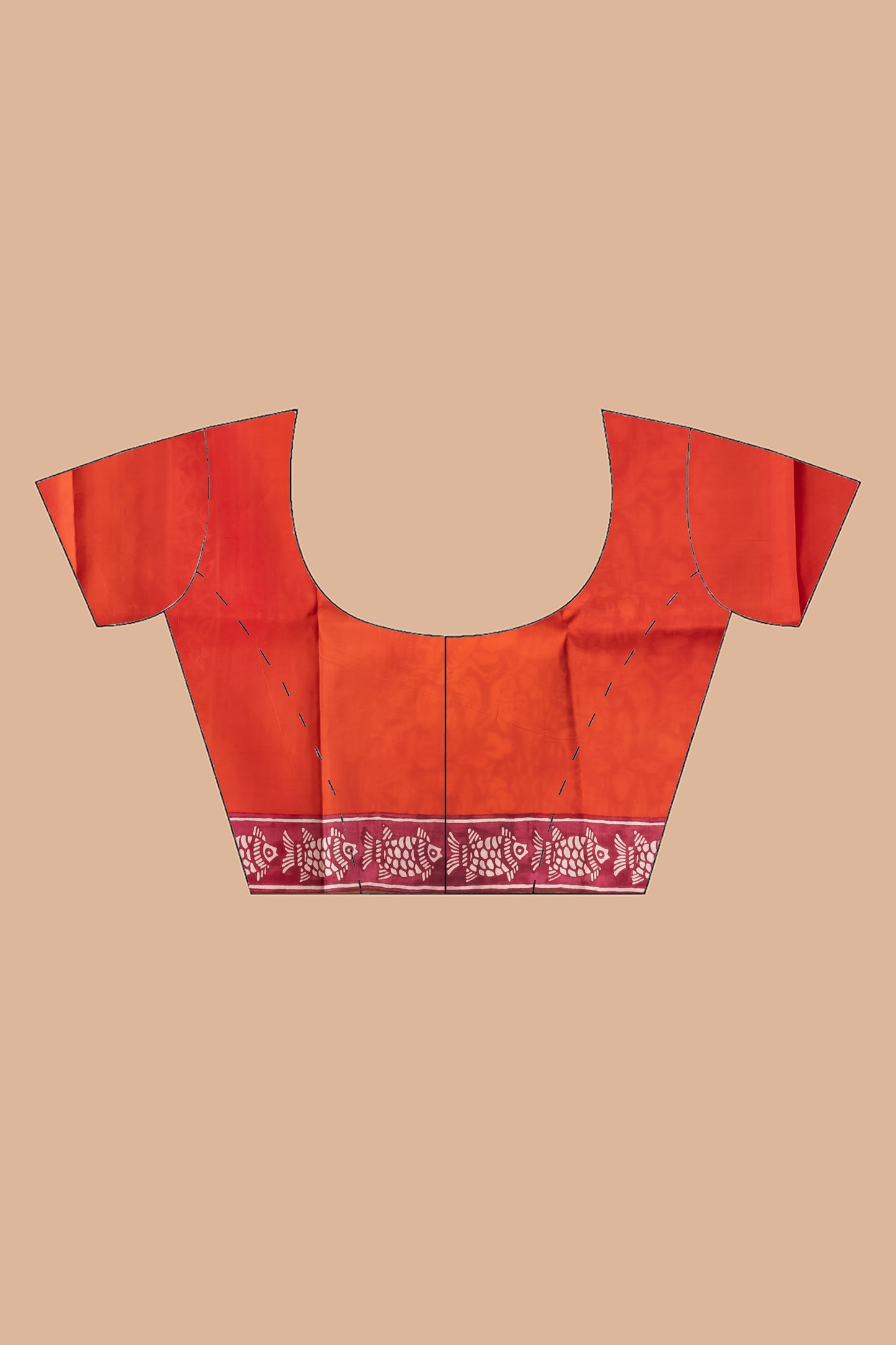 Ganga jamuna majenta printed pure silk