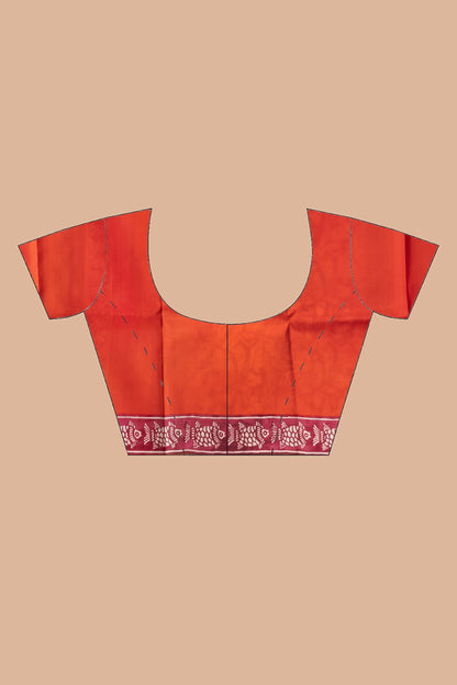 Ganga jamuna majenta printed pure silk