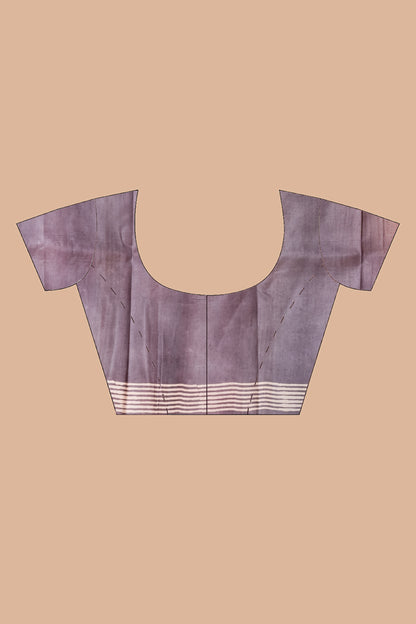 Shaded printed pure silk saree