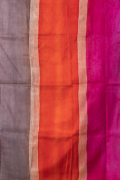 Shaded printed pure silk saree