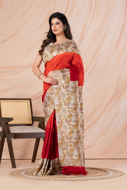 Ombre printed silk
