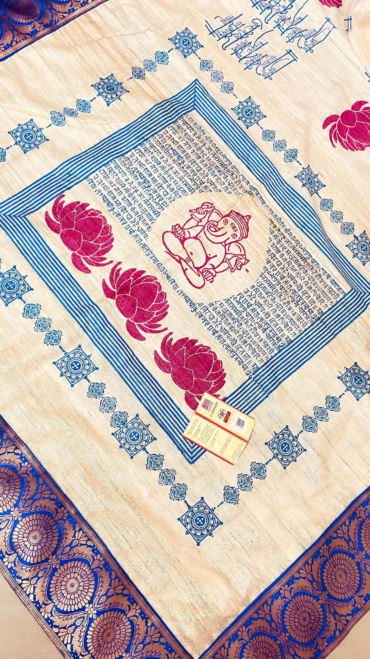 Pure Ghicha Silk with floral design