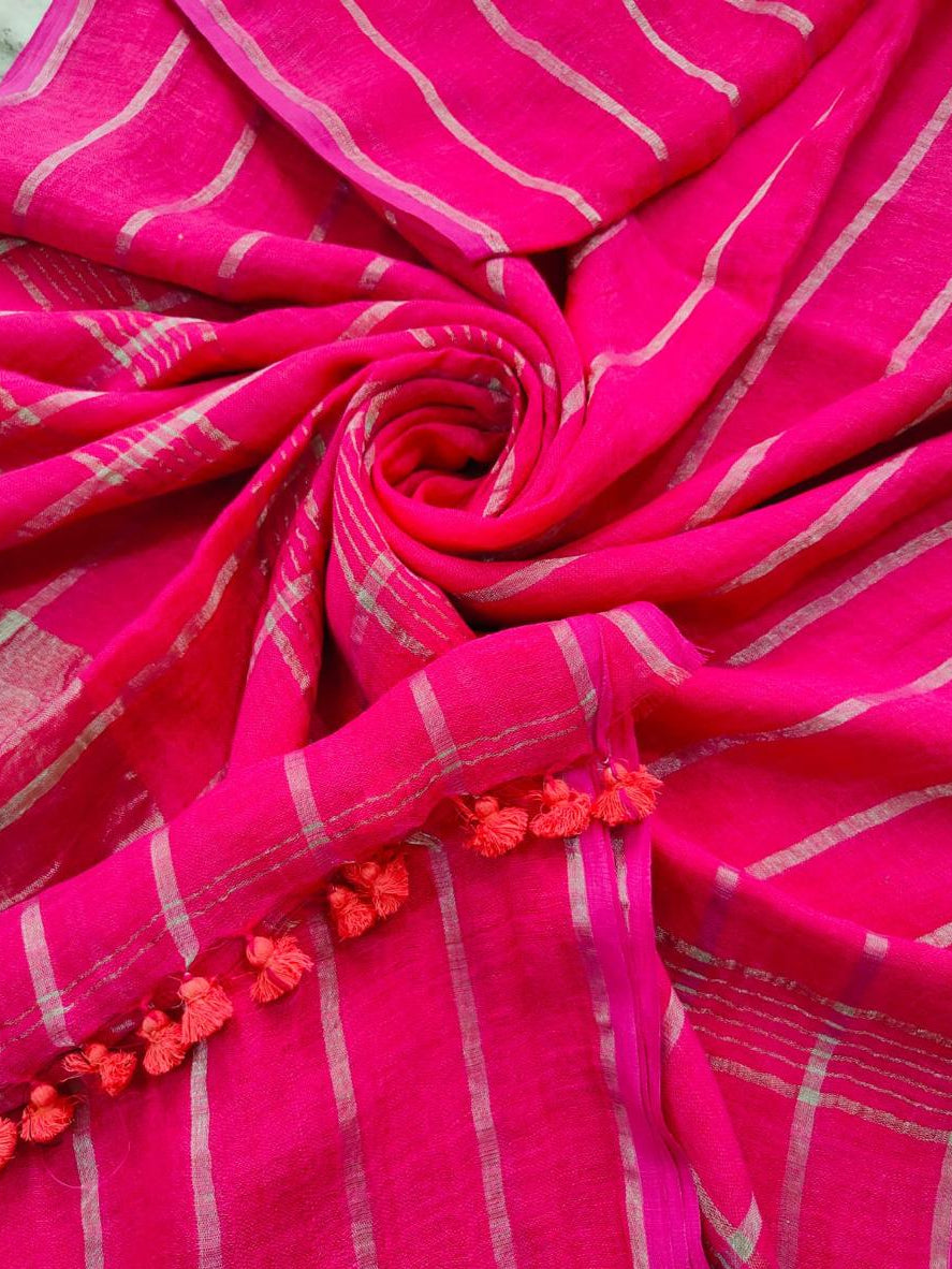 Check Linen Saree