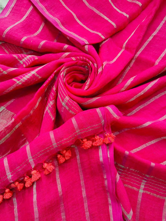 Check Linen Saree