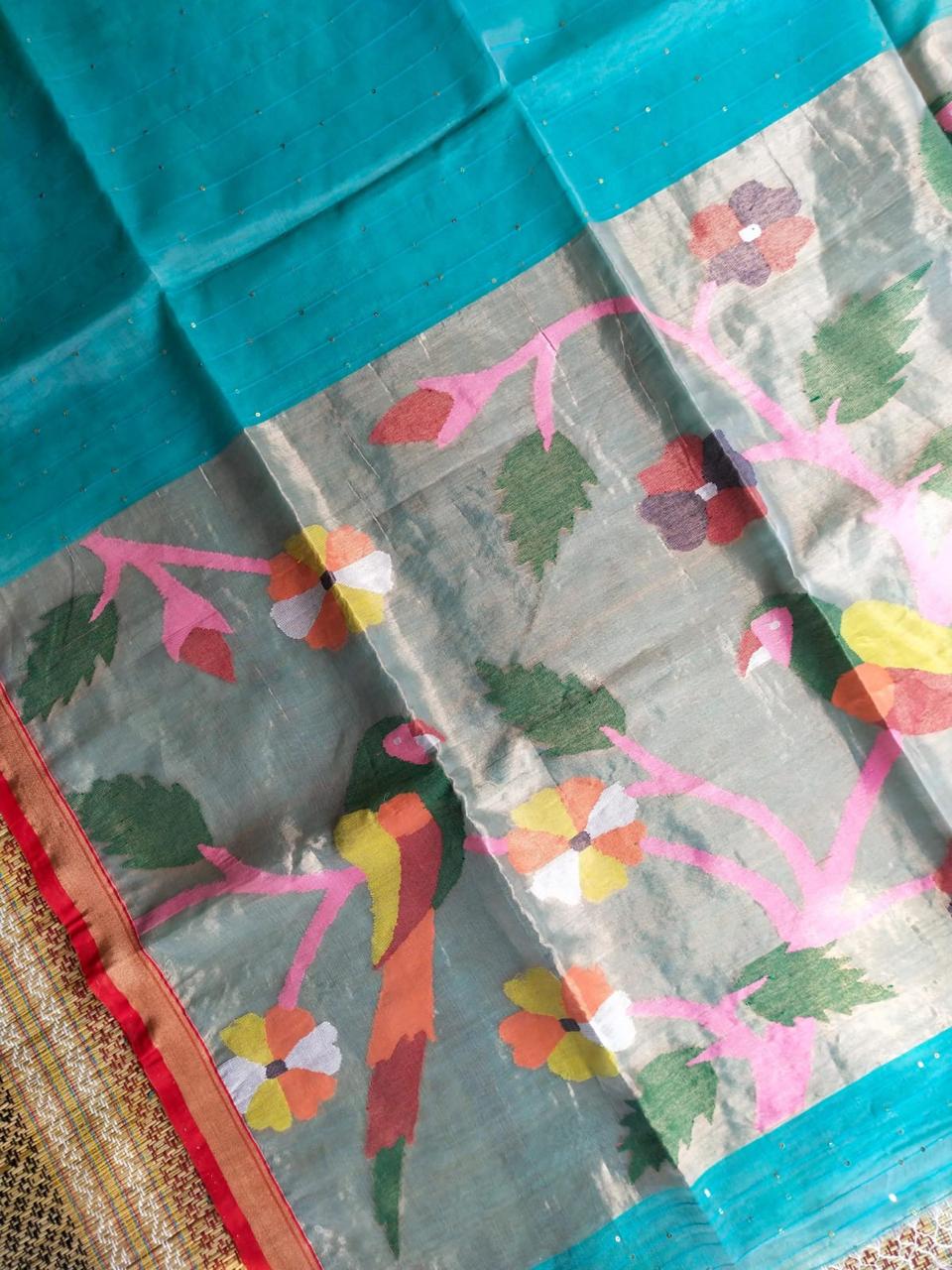 Handspun resham mulberry silk saree