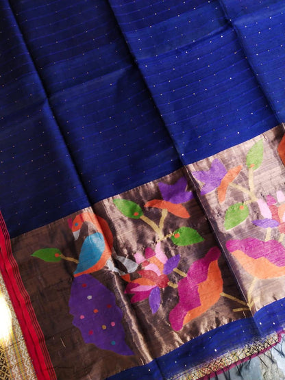 Handspun resham mulberry silk saree