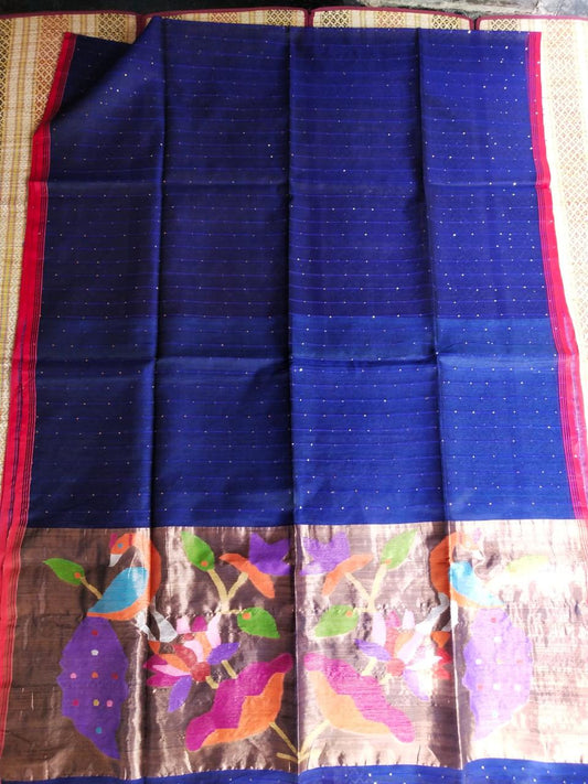 Handspun resham mulberry silk saree