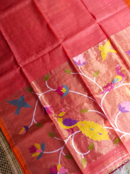 Handspun resham mulberry silk saree