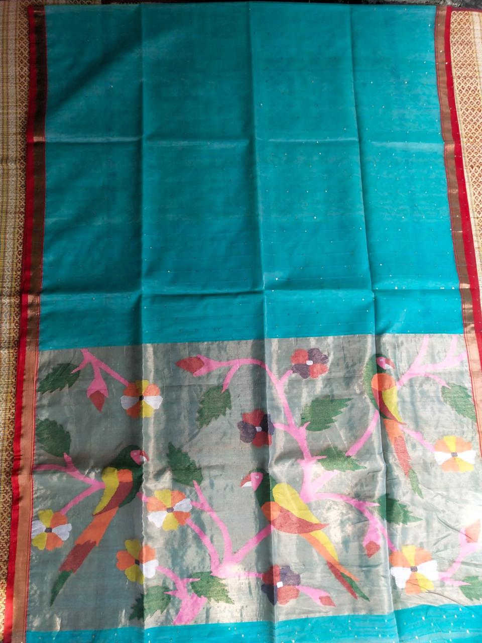 Handspun resham mulberry silk saree