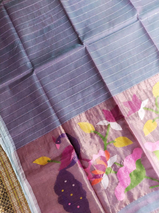 Handspun resham mulberry silk saree