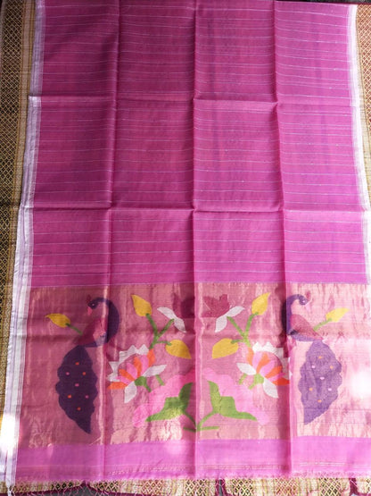 Handspun resham mulberry silk saree