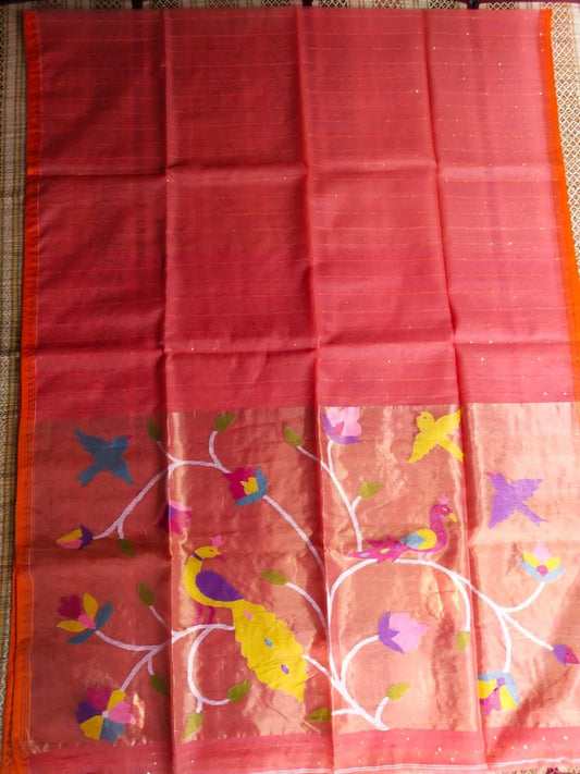 Handspun resham mulberry silk saree