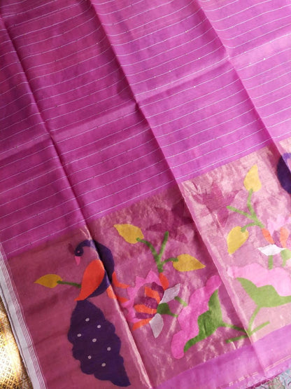 Handspun resham mulberry silk saree