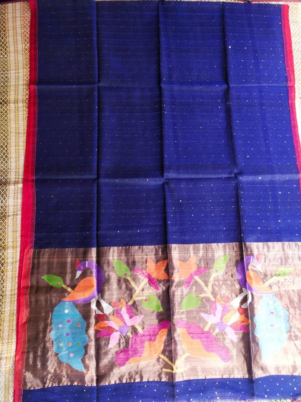 Handspun resham mulberry silk saree