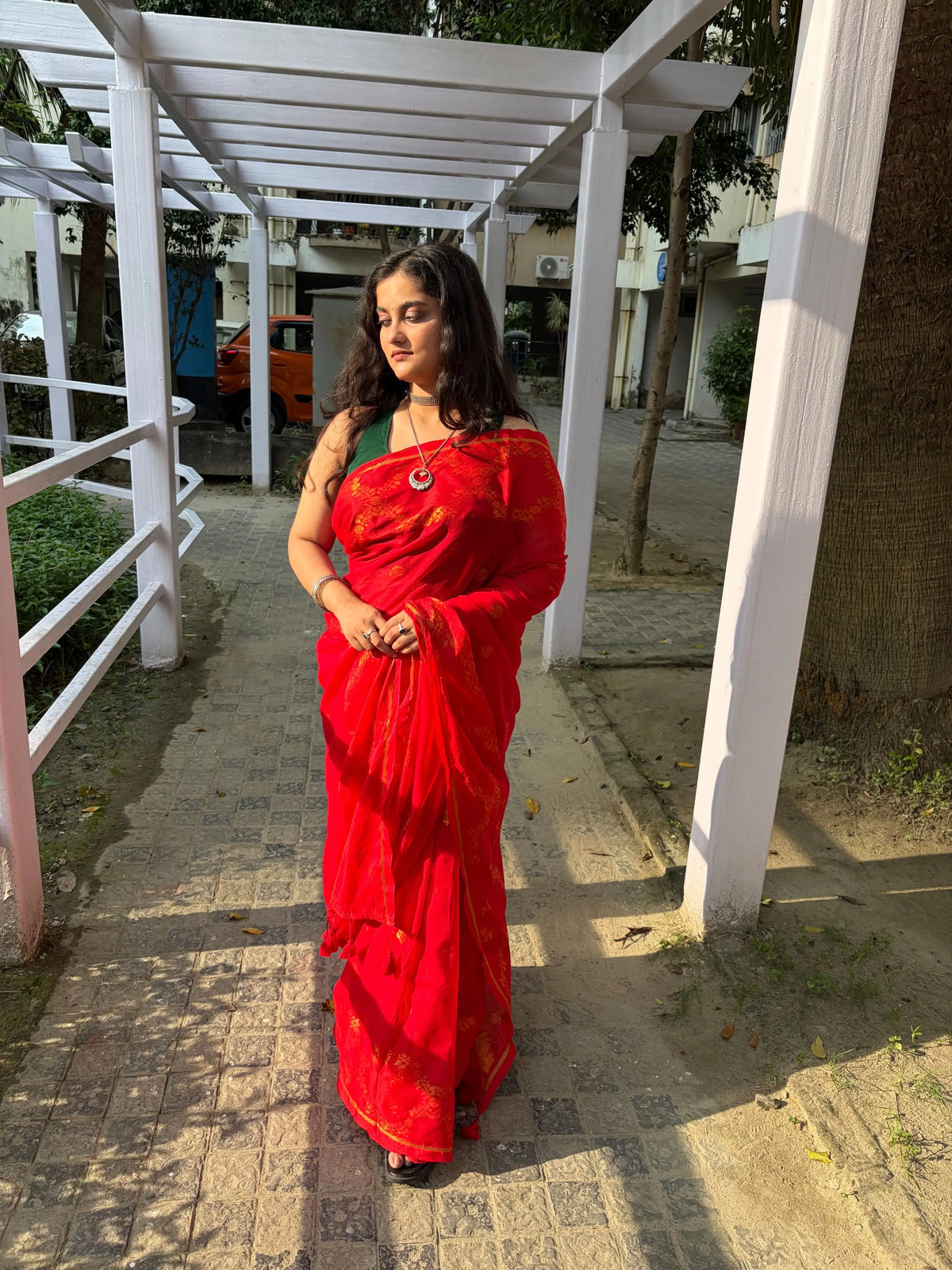 Festive Crimson Lightweight Saree