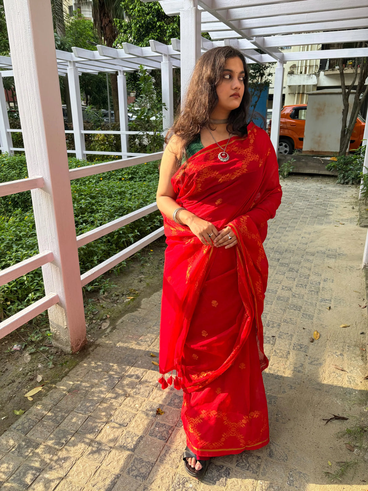 Festive Crimson Lightweight Saree