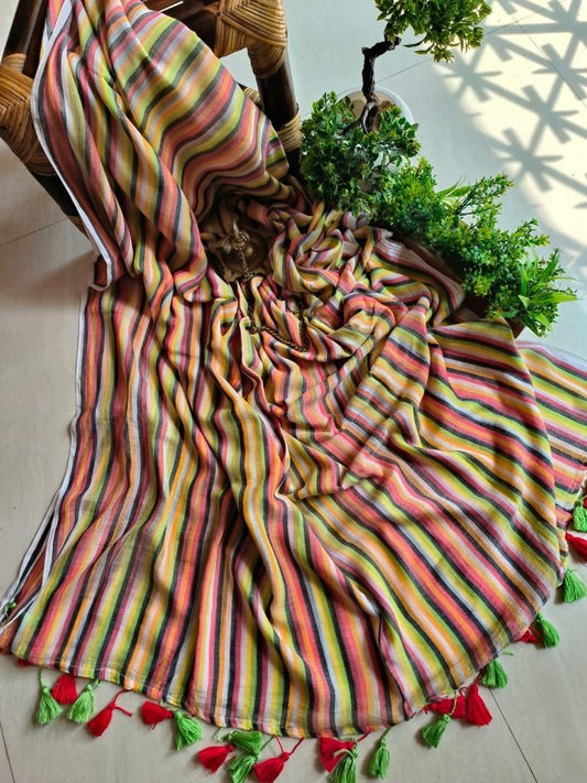 Handloom Cottons (Red, Green and Blue)