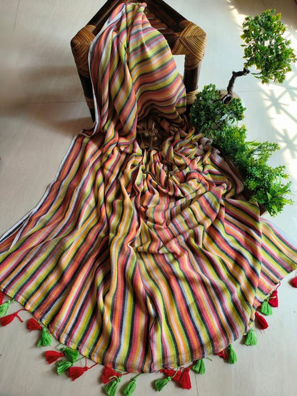 Handloom Cottons (Red, Green and Blue)